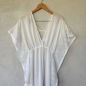 White swimsuit cover up